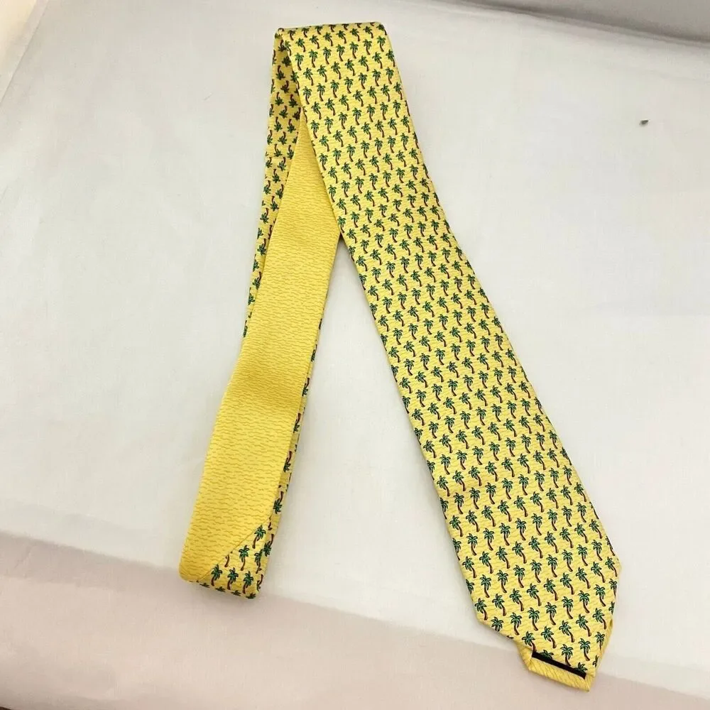 #5652 Yellow Palm Trees Novelty Mens Necktie, Tie 61X3